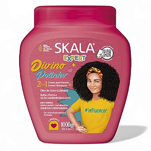 Skala Creme de Tratamento Divino Potinho Kids Cronograma Nutrição Cabelos Cacheados Crespos