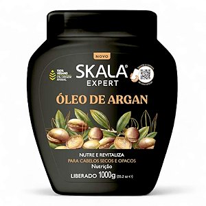 Skala Creme de Tratamento Óleo de Argan Cronograma Nutrição P/ Cabelos Secos Armados