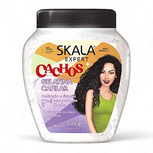 Skala Expert Gelatina Capilar Cachos 1000g Cachos Definidos e Sem Frizz