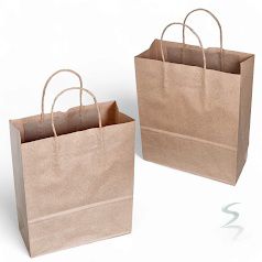 Sacolas Kraft Pequena Delivery 120g - 23x28x10 - 100 Unid