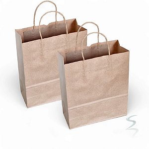 Sacolas Kraft Pequena Papel + Grosso 120g-23x28x10 400 Unid