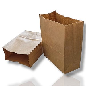 50 Sacos Kraft Delivery Pequena Fast Food Entregas 18x22x9