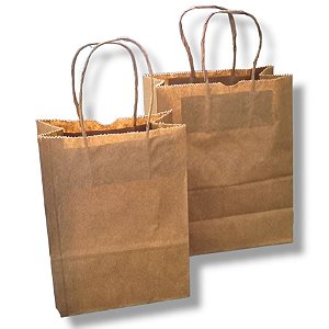 Sacolas Kraft Pequena Delivery Lanches 15x20x7 - 100 Unid