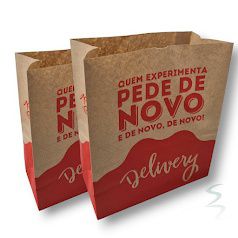 100 Sacos Kraft Delivery Médio Food Pede De Novo 24x28x12