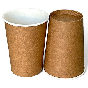 Copos De Papel Café Chá 200 Ml Kraft Biodegradável Kit c/ 100 Unid