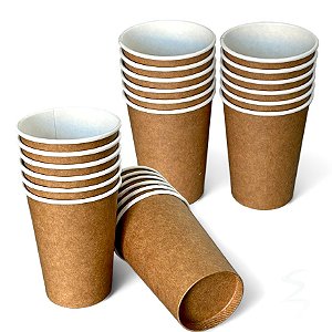 Copos De Papel Café Chá 200 Ml Kraft Biodegradável Kit c/ 500 Unid