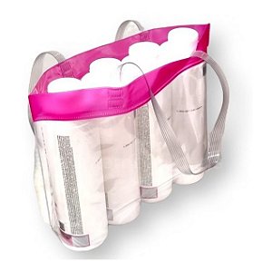 10 Sacolas Pvc Transparente Cristal Bolsa Praia 38x33 Pink