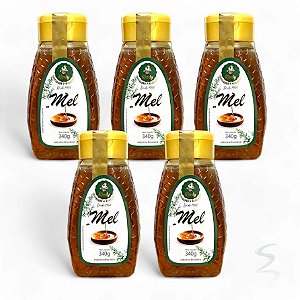 Mel Puro De Abelha Florada Silvestre 340g - Kit C/ 5 Unid