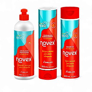 Kit Novex Doctor Rícino Shampoo+ Condicionador + Creme de Pentear