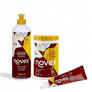 Kit Novex Óleo De Coco Creme de Pentear + Recarga e Creme de Tratamento 1 kg