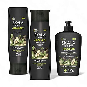 Kit Skala Abacate Hidratação Skampoo Condicionador + Mini Creme de Tratamento e Pentear