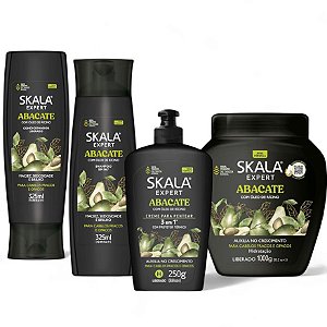 Kit Skala Abacate Hidratação Skampoo Condicionador Creme de tratamento e Pentear