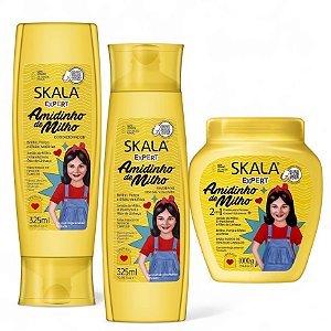 Kit Skala Amidinho De Milho Shampoo + Condicionador + Creme de Tratamento