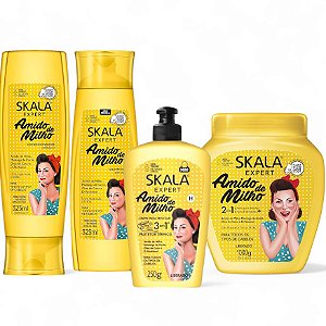 Kit Skala Amido De Milho Shampoo + Condicionador + Creme de Pentear e Creme de Tratamento