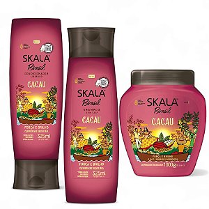 Kit Skala Cacau Shampoo + Condicionador + Creme de Tratamento Hidratação