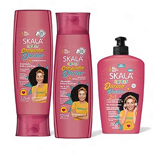 Kit Skala Crespinho Divino Kids Shampoo Condicionador Mini Creme de Pentear e Tratamento