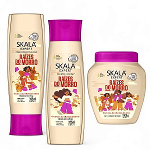 Kit Skala Raízes Do Morro Shampoo + Condicionador + Creme de Tratamento