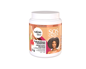 Creme para Pentear SOS Cachos Rícino e Queratina Salon Line 1kg