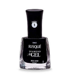 Esmalte Risqué Diamond Gel Preto Caviar 9,5ml