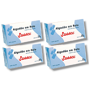 Algodão Sussex Caixinha 25g - 4 Unidades