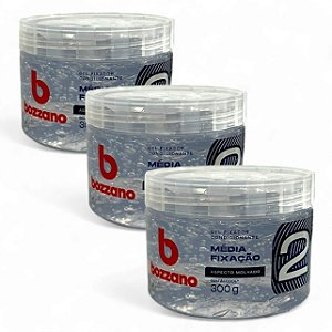 Bozzano Gel Condicionante Fator 2 Média Fixação 300g Kit c/3unid