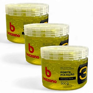 Bozzano Gel Condicionante Fator 3 Forte Fixação 300g  Kit c/ 3 unidades