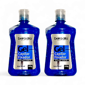 Gel Capilar Fixador Extra Forte 500g Beira Alta - Kit 2 unidades