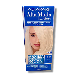 Alta Moda 12.21 Louro Platina Irisé Cinza Coloração Creme Alfaparf