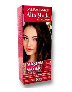 Alta Moda 6.35 Louro Escuro Dourado Acaju Coloração Creme Alfaparf