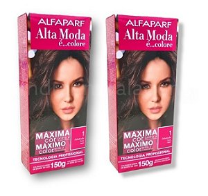 Kit Alta Moda 1.0 Preto Coloração Creme (2 Unidades) Alfaparf