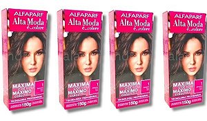 Kit Alta Moda 1.0 Preto Coloração Creme (4 Unidades) Alfaparf