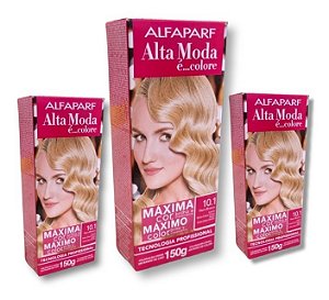 Kit Alta Moda 10.1 Louro Extra Claro Cinza Coloração Creme (3 unidades)