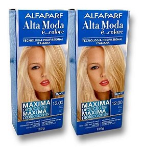 Kit Alta Moda 12.00 Louro Platina Cinza Coloração Creme (2 unidades)