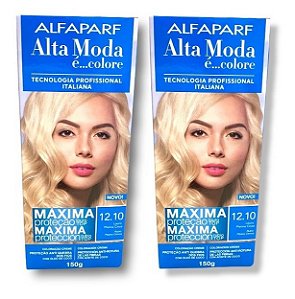 Kit Alta Moda 12.10 Louro Platina Cinza Coloração Creme (2 Unidades) Alfaparf