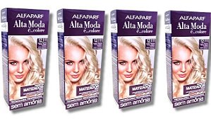Kit Alta Moda 12.111 Matizador Louro Platina Cinza Sem Amônia (4 unidades)