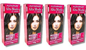 Kit Alta Moda 4.0 Castanho Médio Coloração Creme (4 Unidades) Alfaparf