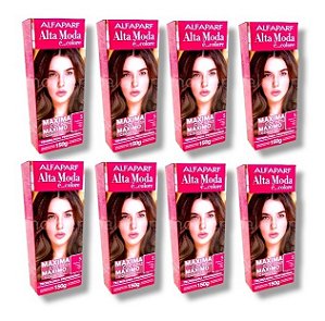 Kit Alta Moda 5.0 Castanho Claro Coloração Creme (8 Unidades) Alfaparf