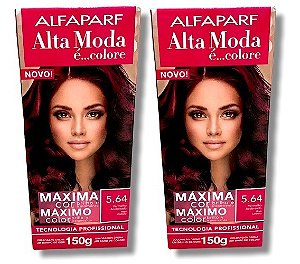 Kit Alta Moda 5.64 Vermelho Acobreado Coloração Creme (2 unidades) Alfaparf