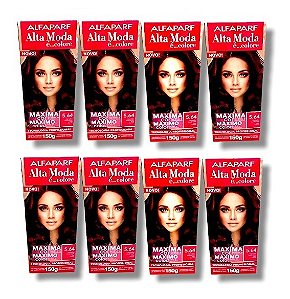 Kit Alta Moda 5.64 Vermelho Acobreado Coloração Creme (8 unidades) Alfaparf