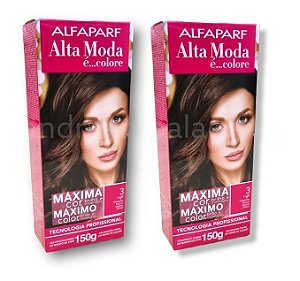 Kit Alta Moda 3.0 Caffé Castanho Escuro Coloração Creme (2 unidades) Alfaparf