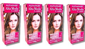 Kit Alta Moda 6.0 Mel Louro Escuro Coloração Creme (4 unidades) Alfaparf