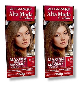 Kit Alta Moda 6.13 Louro Bege Escuro Coloração Creme (2 unidades) Alfaparf