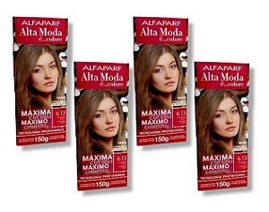 Kit Alta Moda 6.13 Louro Bege Escuro Coloração Creme (4 unidades) Alfaparf