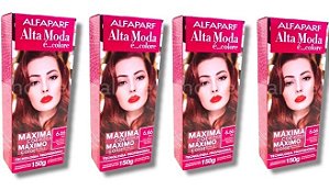 Kit Alta Moda 6.66 Rubi Vermelho Intenso Coloração Creme (4 unidades) Alfaparf