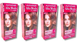 Kit Alta Moda 6.7 Castanho Luminoso Coloração Creme (4 unidades) Alfaparf