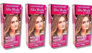 Kit Alta Moda 7.13 Louro Bege Médio Coloração Creme (4 unidades) Alfaparf