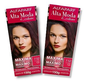 Kit Alta Moda 7.52 Vinho Médio Marsala Coloração Creme (2 unidades) Alfaparf