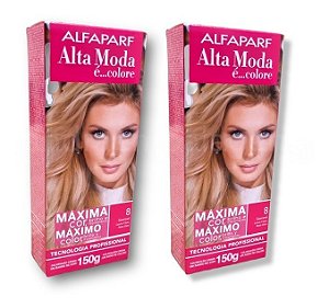 Kit Alta Moda 8.0 Louro Claro Coloração Creme (2 unidades) Alfaparf
