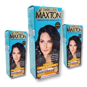 Kit Maxton 1.7 Preto Azulado Embelleze Tintura Creme (3 unidades)