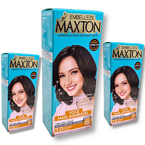 Kit Maxton 3.0 Castanho Escuro Embelleze Tintura Creme (3 unidades)